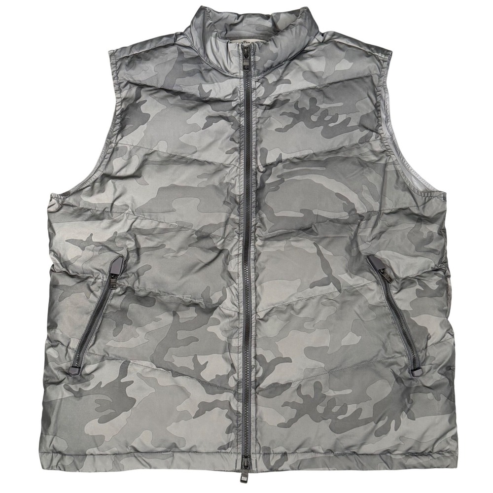 Peter Millar Mens XL Gray Camo Après Ski Puffer Vest Water Resistant MF22Z01